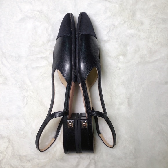 ❤️SOLD❤️CHANEL Classic Slingbacks CC Black 35C - Picture 4 of 11